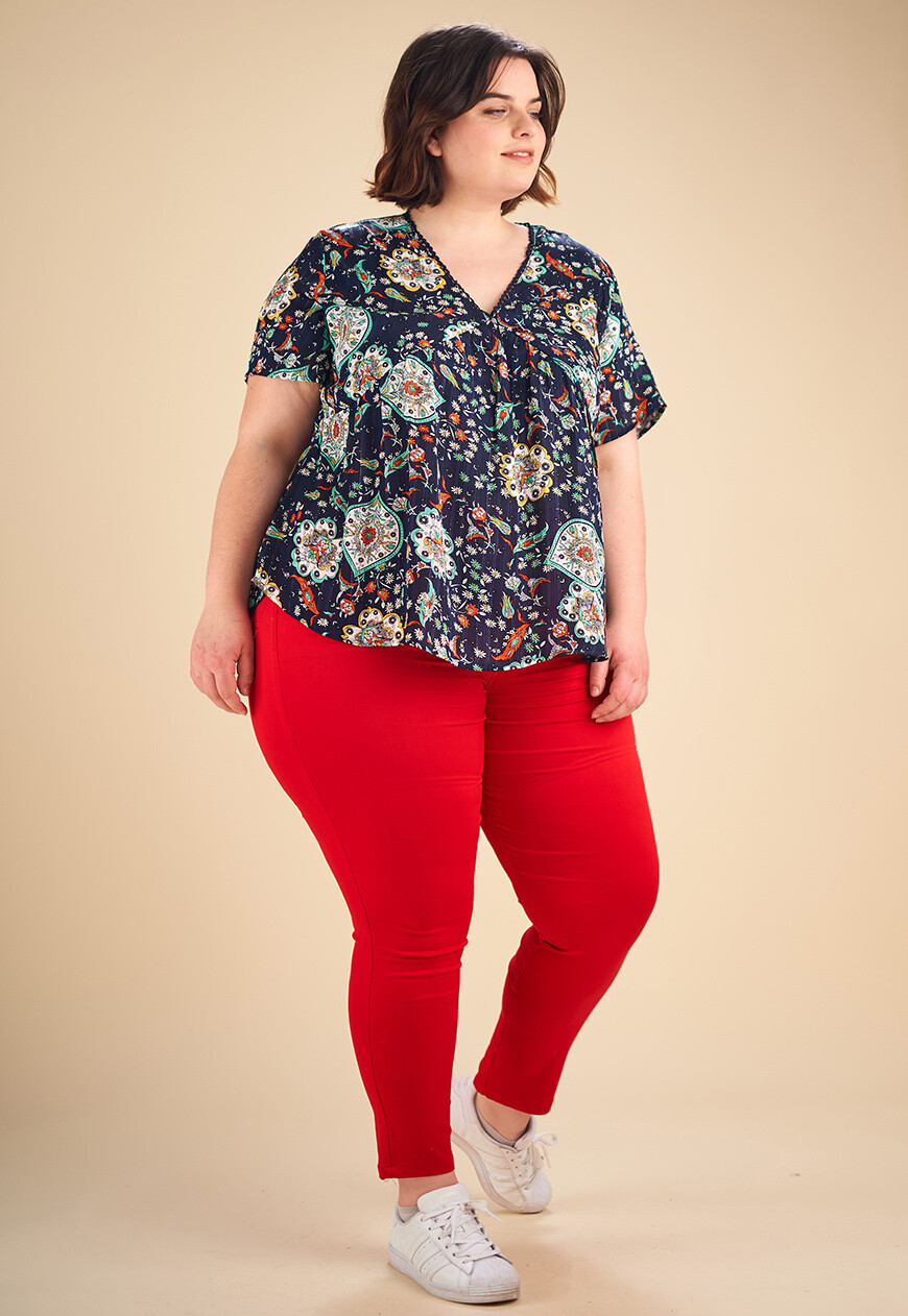 Mayorista Pomme Rouge Paris - Top de impresión de flores (C6219)