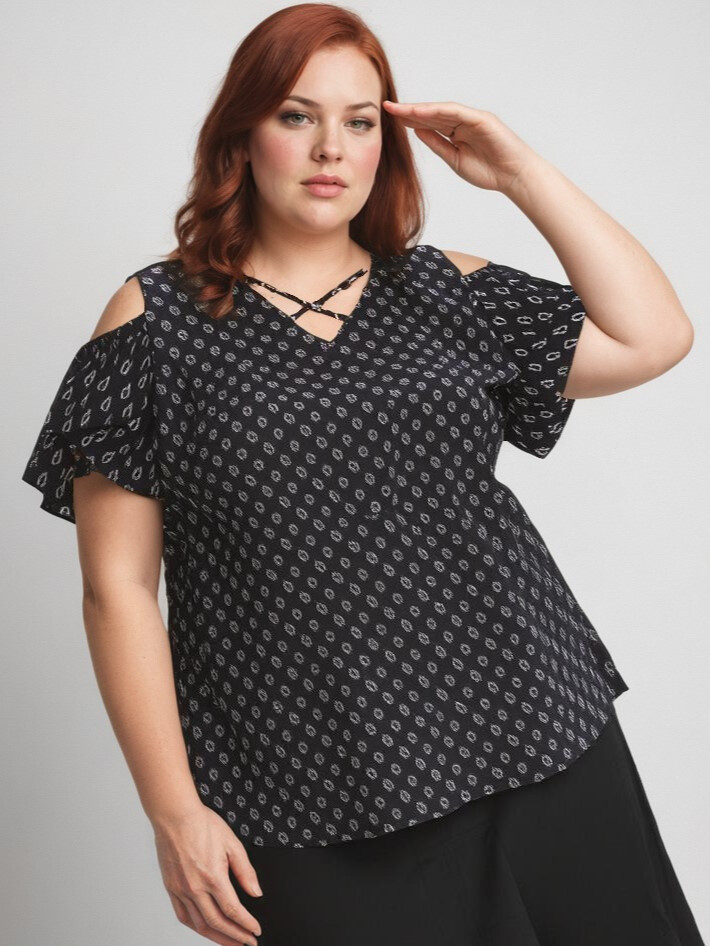 Grossiste Pomme Rouge Paris - Top imprimé poker (C6202)