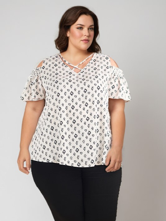 Grossiste Pomme Rouge Paris - Top imprimé poker (C6202)