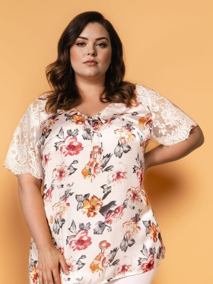Grossista Pomme Rouge Paris - Grande top con stampa bianca (C6209)