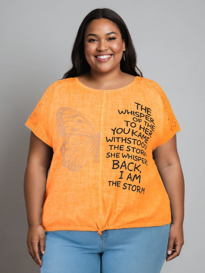 Mayorista Pomme Rouge Paris - Camiseta grande naranja (C8010)
