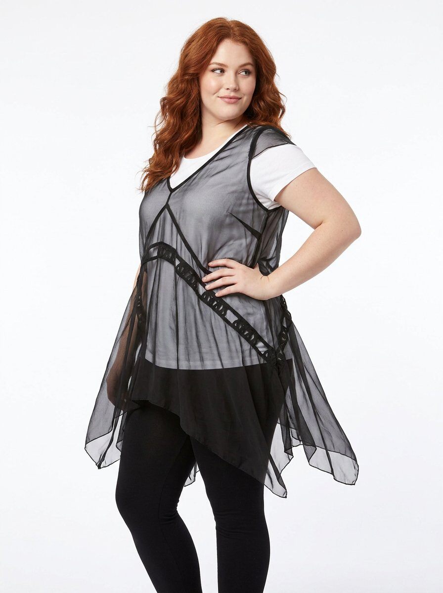Grossista Pomme Rouge Paris - Completo top e dolcevita bianco taglia grande (A113)