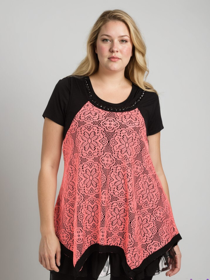 Grossista Pomme Rouge Paris - Set di magliette in pizzo superiore (A218)