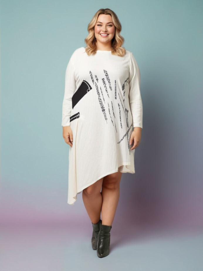 Großhändler Pomme Rouge Paris - Weißes asymmetrisches Tunika (T38964)