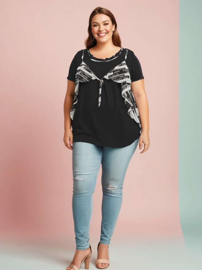 Grossiste Pomme Rouge Paris - Ensemble top + tshirt (A675)