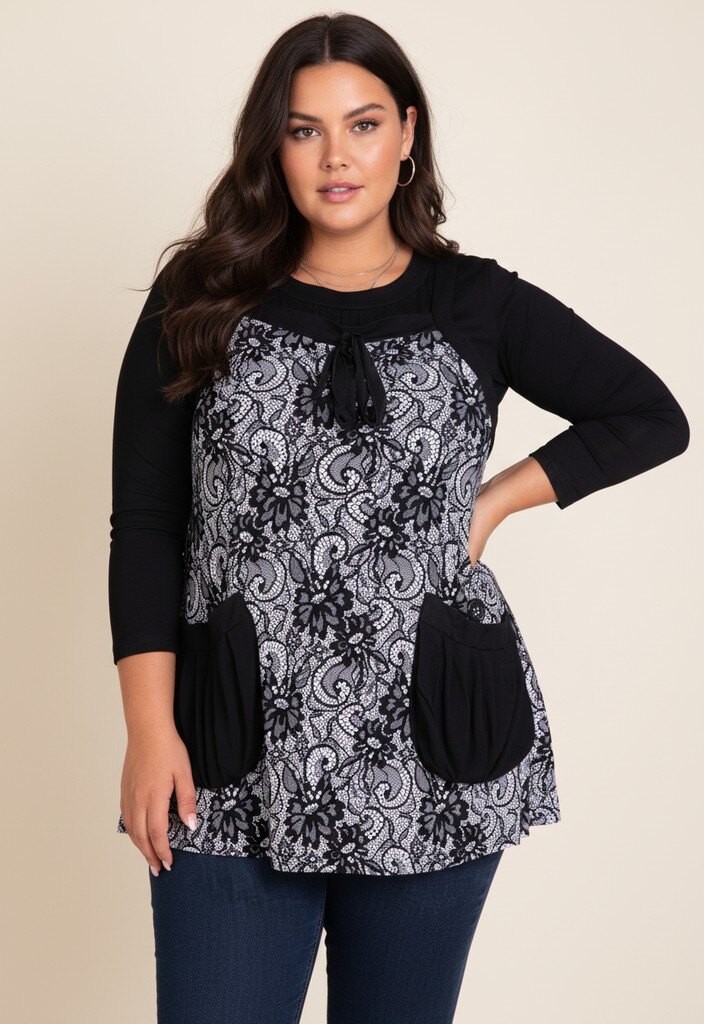 Wholesaler Pomme Rouge Paris - Printed top set + turtleneck (A256)