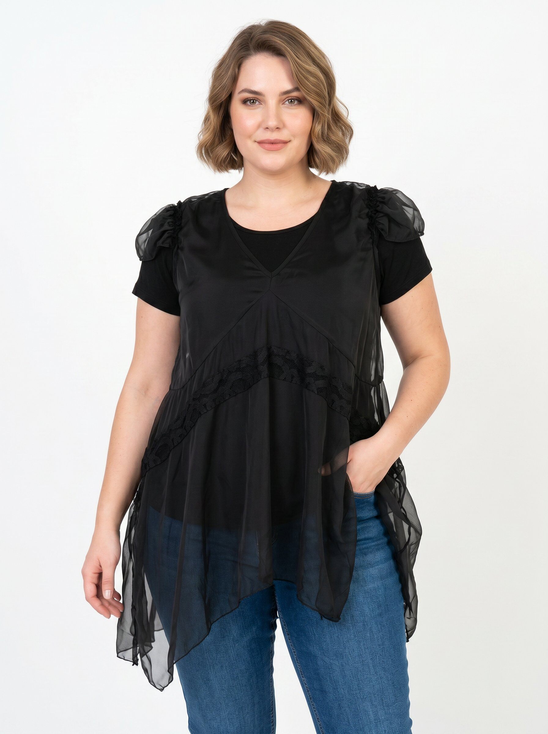 Grossista Pomme Rouge Paris - Completo Top e Dolcevita Taglia Grande (A113)