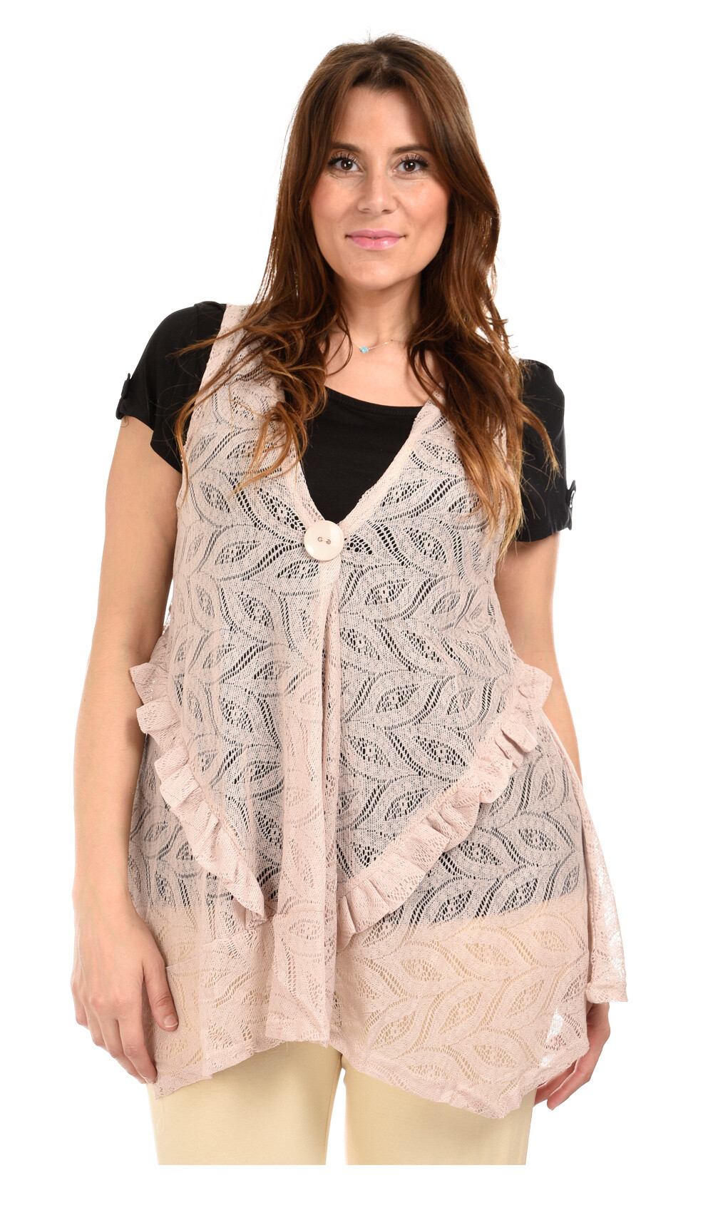 Wholesaler Pomme Rouge Paris - Top lace + tshirt set (A122)