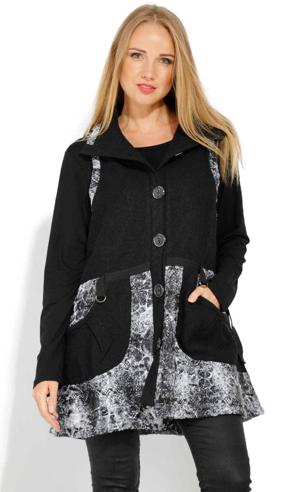 Mayorista Pomme Rouge Paris - Chaleco sin mangas talla grande en lana hervida (A251)