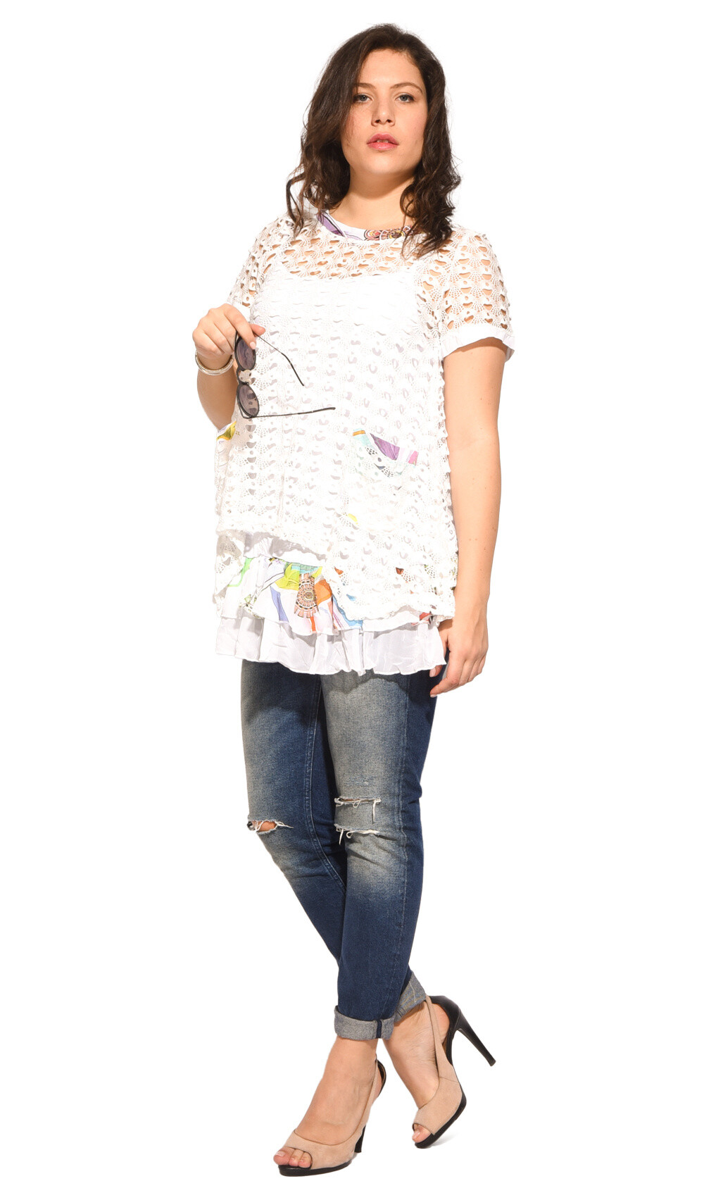 Wholesaler Pomme Rouge Paris - Opening top + matching tunic (A335)