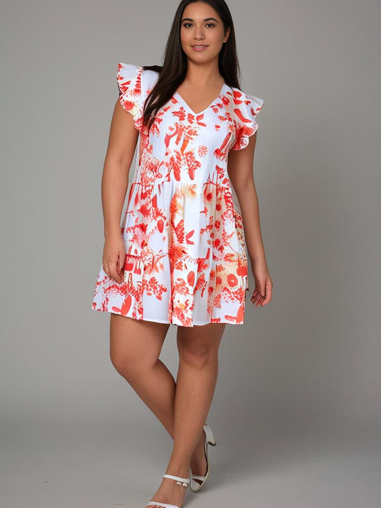 Wholesaler Pomme Rouge Paris - Large pink printed tunic (C6566)
