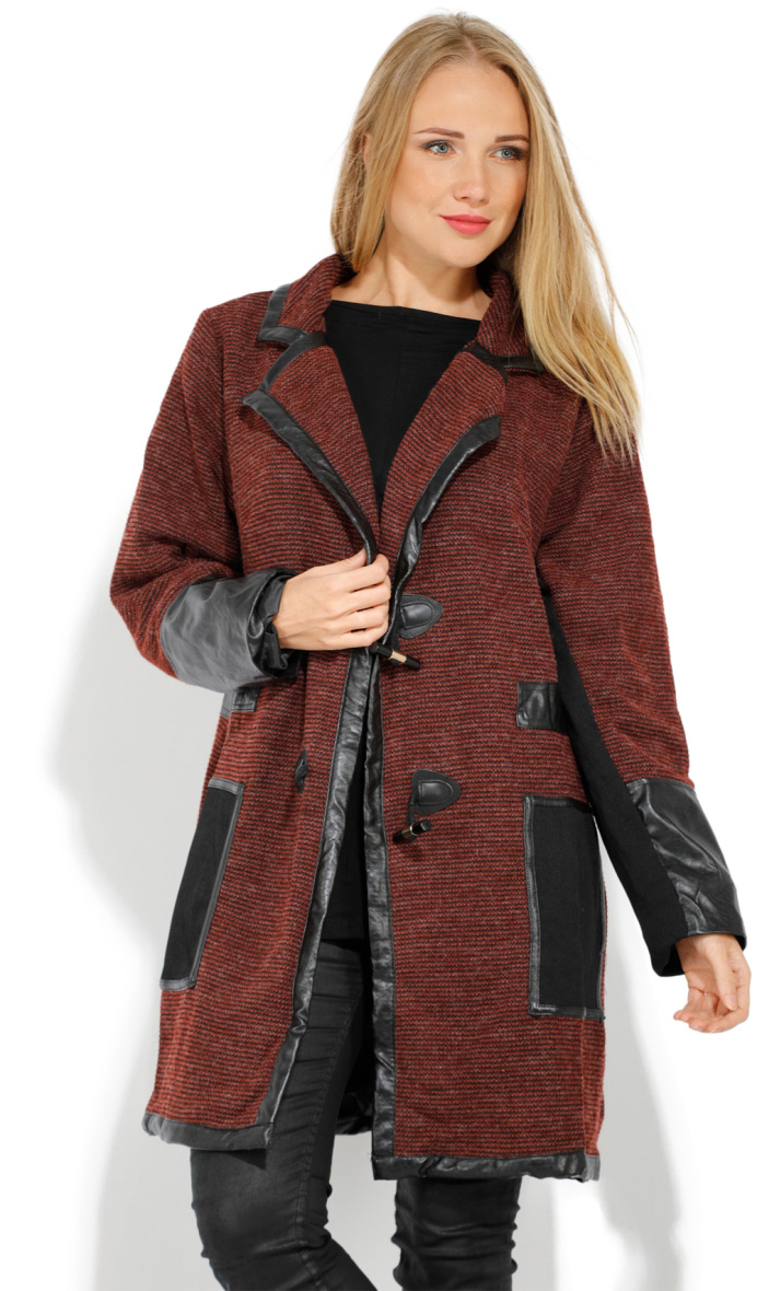 Grossiste Pomme Rouge Paris - Veste rouge avec patch en PVC (A563)