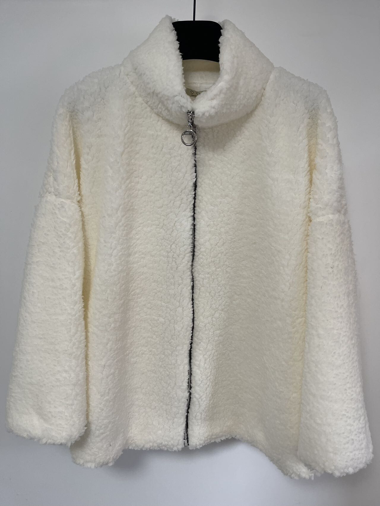 Grossiste Pomme Rouge Paris - Veste polaire blanc (T5763)