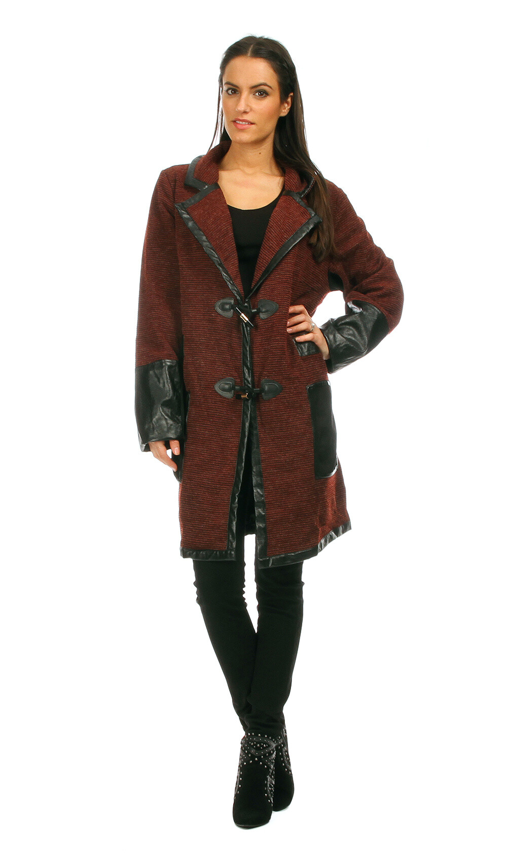 Grossiste Pomme Rouge Paris - Veste rouge avec patch en PVC (A563)