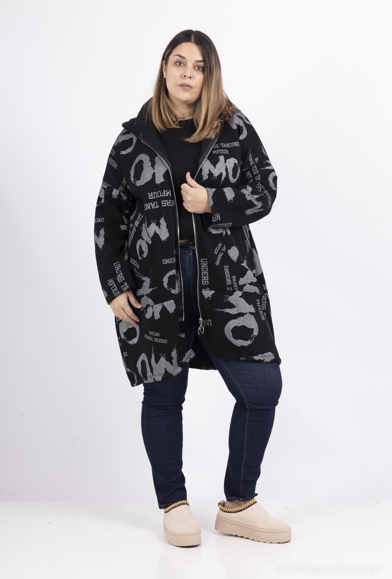 Grossiste Pomme Rouge Paris - Veste molletonnée glitter (T39364)
