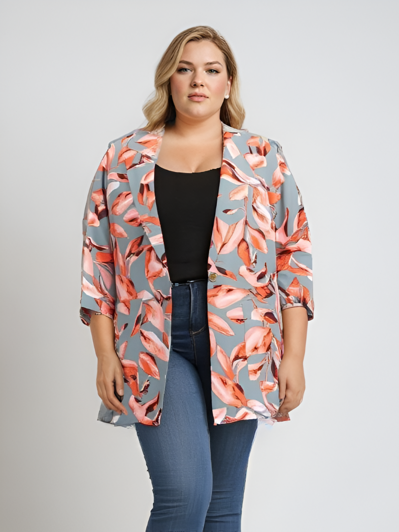 Grossista Pomme Rouge Paris - Blazer fluido stampato verde (C6522)