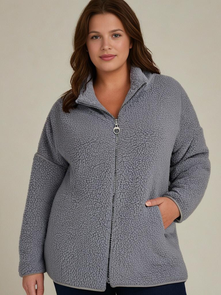 Grossiste Pomme Rouge Paris - Veste polaire gris (T5763)