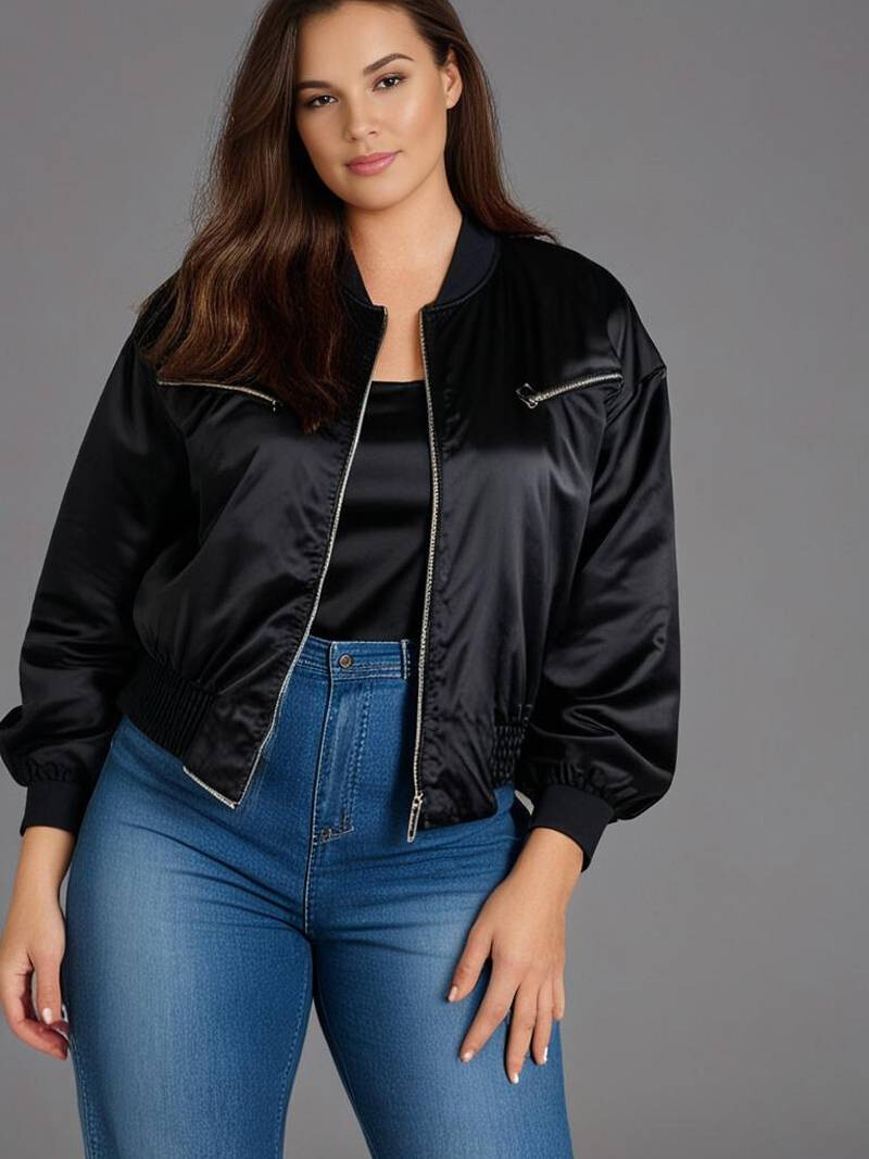 Wholesaler Pomme Rouge Paris - Bomber large black size (C6535)