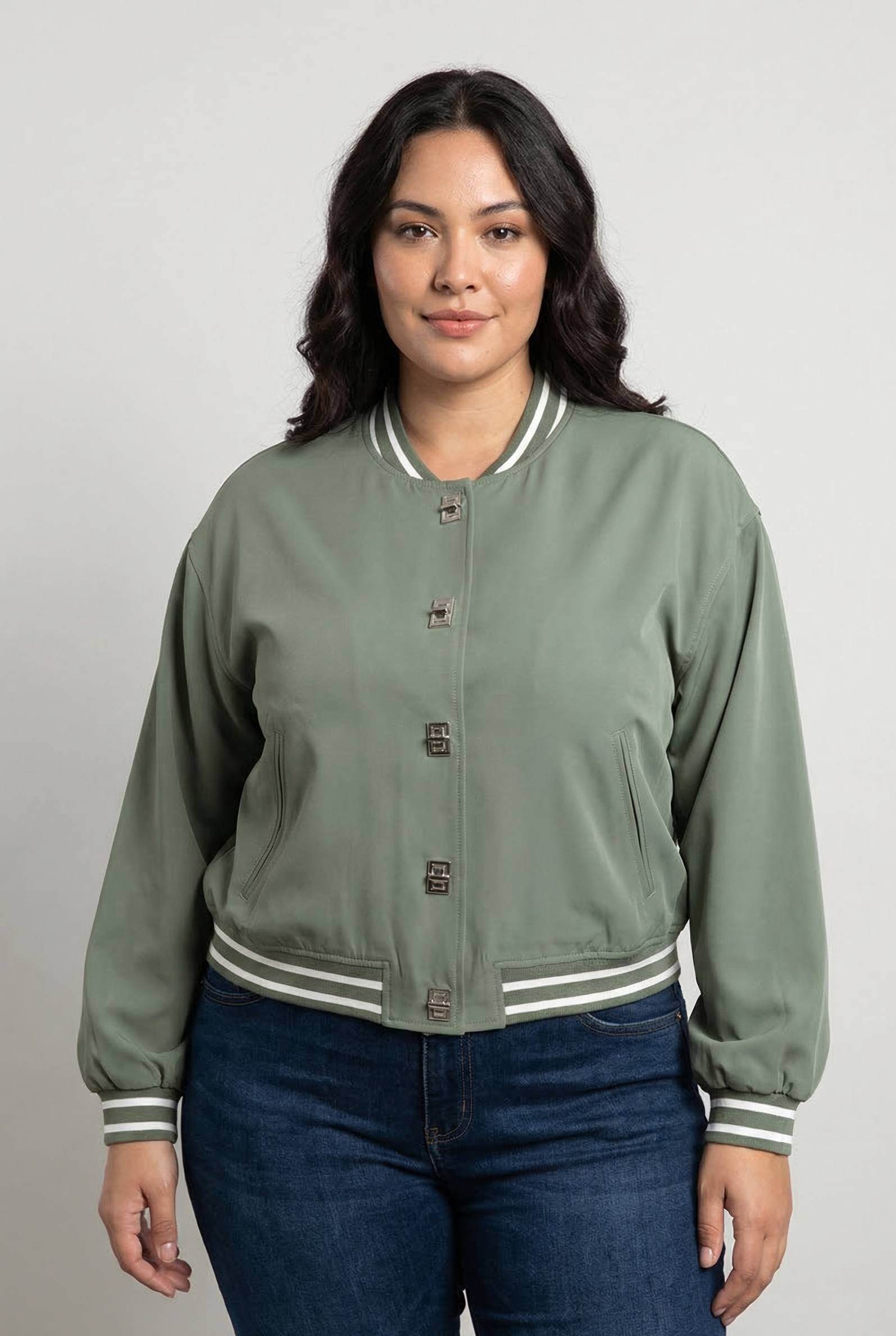 Grossista Pomme Rouge Paris - Giacca varsity verde taglia grande