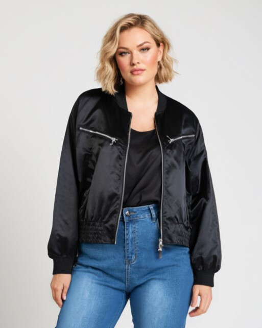 Wholesaler Pomme Rouge Paris - Bomber large black size (C6535)