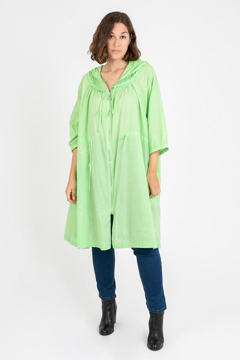 Grossiste Pomme Rouge Paris - Veste fine en coton grande taille vert (C6527)