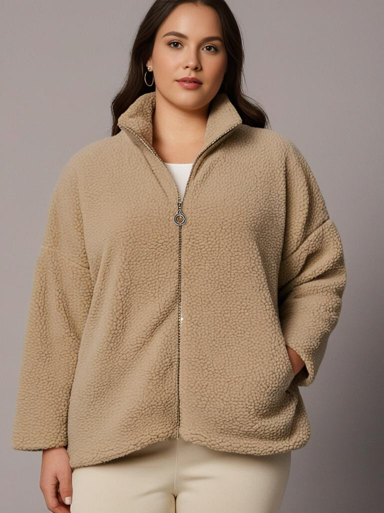 Grossiste Pomme Rouge Paris - Veste polaire beige (T5763)