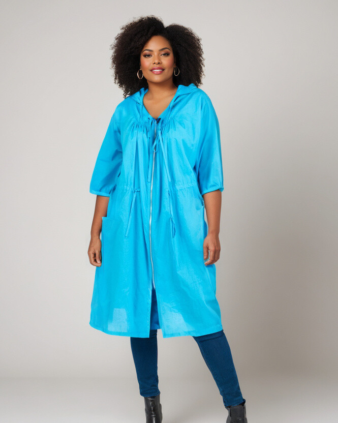 Mayorista Pomme Rouge Paris - Gran chaqueta de algodón azul (C6527)