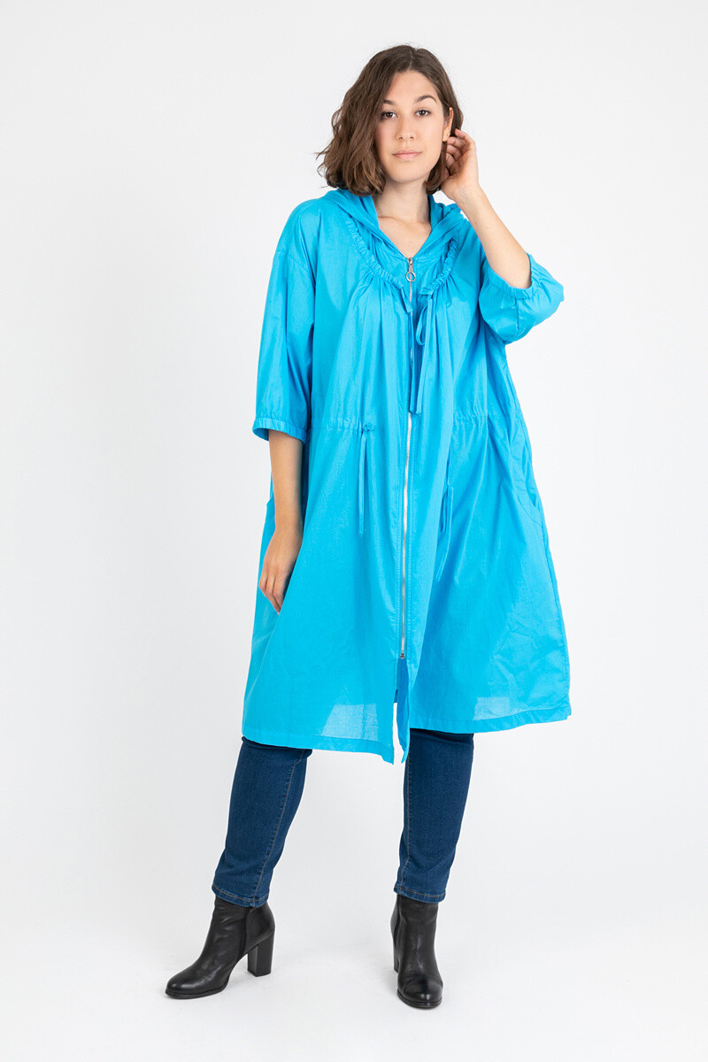 Mayorista Pomme Rouge Paris - Chaqueta fina algodon talla grande azul (C6527)