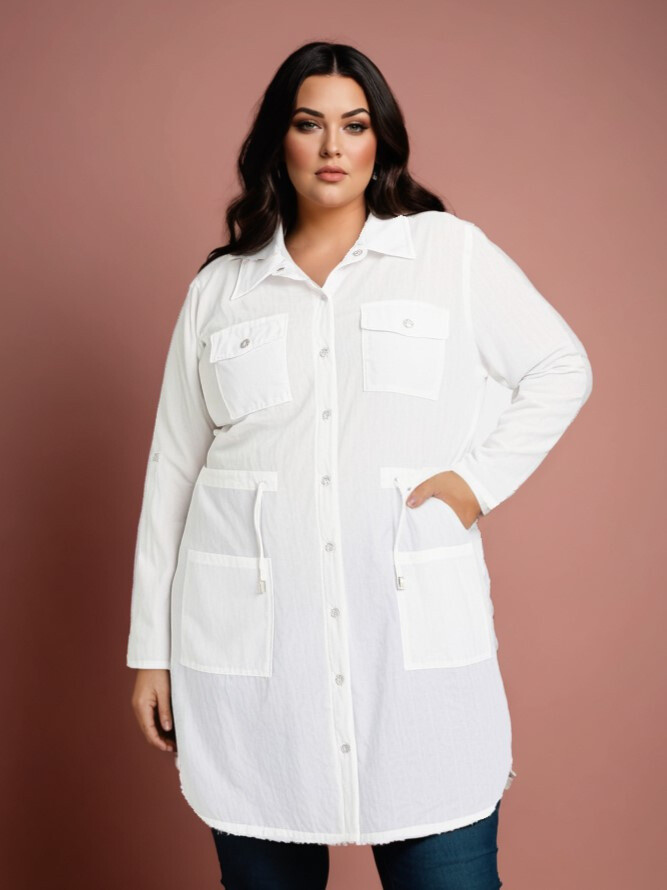 Grossista Pomme Rouge Paris - Giacca-Vestito monocolore (C6525)