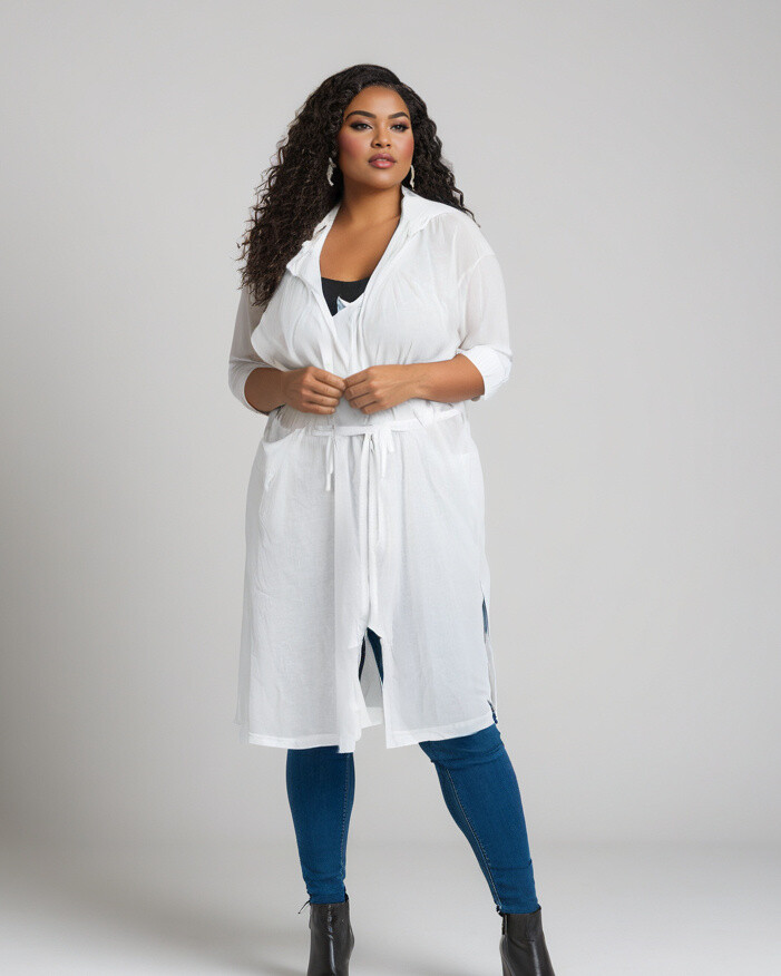 Mayorista Pomme Rouge Paris - Gran chaqueta de algodón blanco (C6527)
