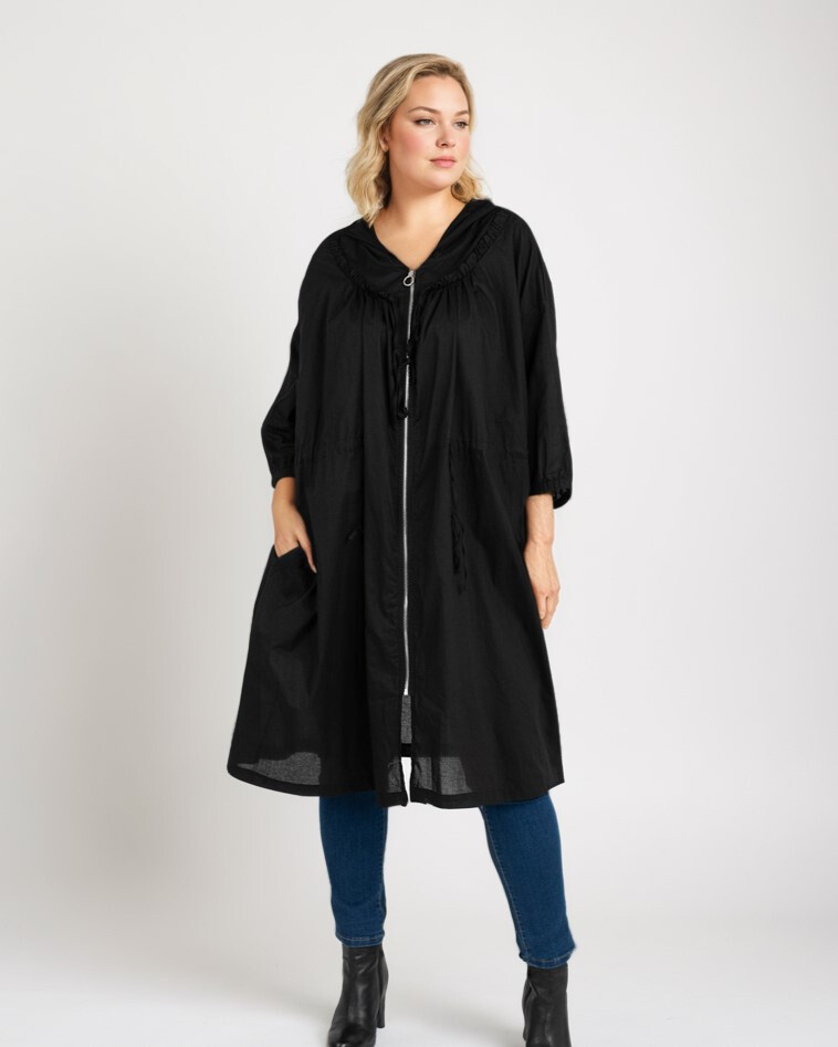 Mayorista Pomme Rouge Paris - Gran chaqueta de algodón negro (C6527)