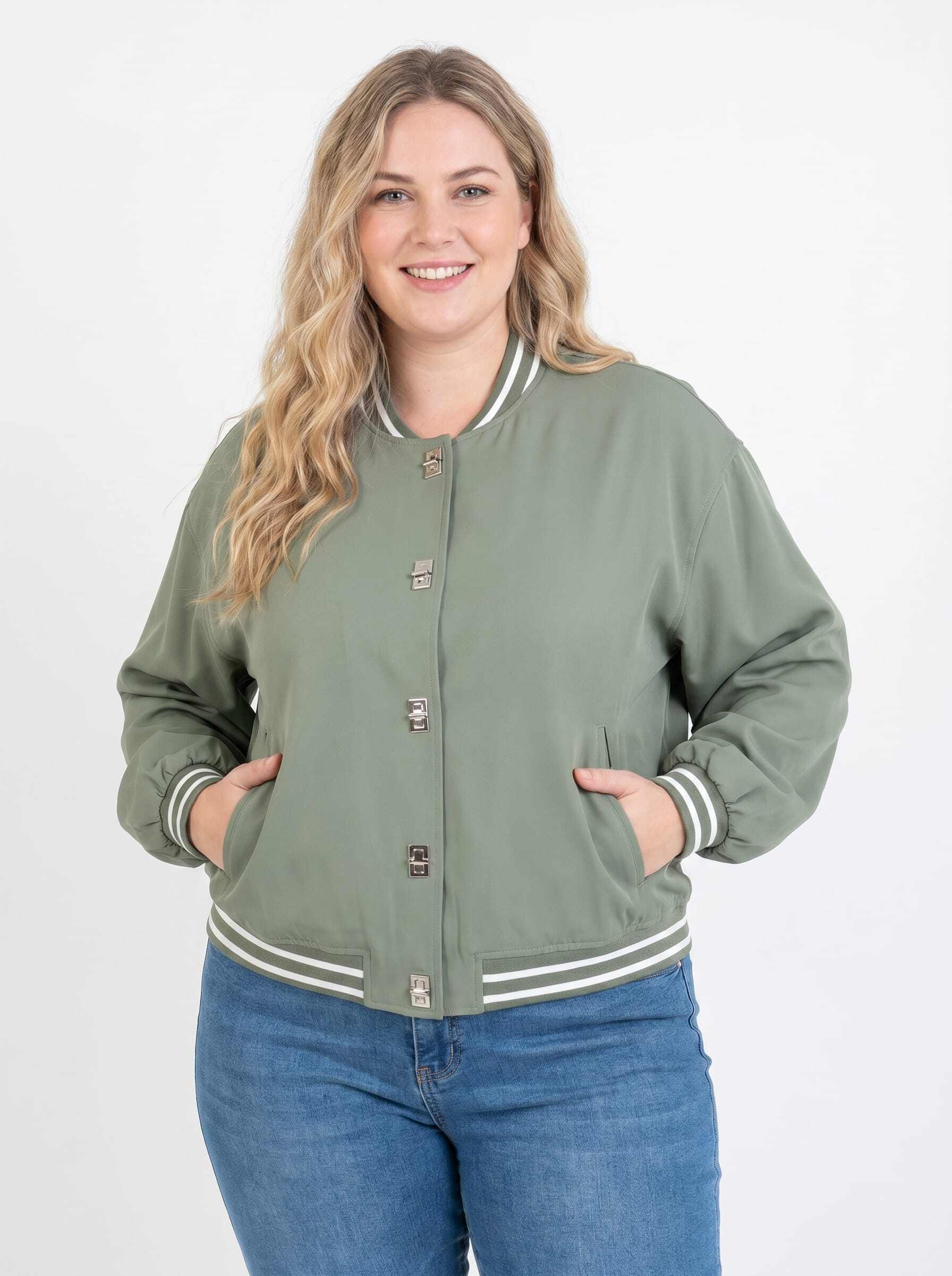 Grossiste Pomme Rouge Paris - Veste teddy grande taille vert