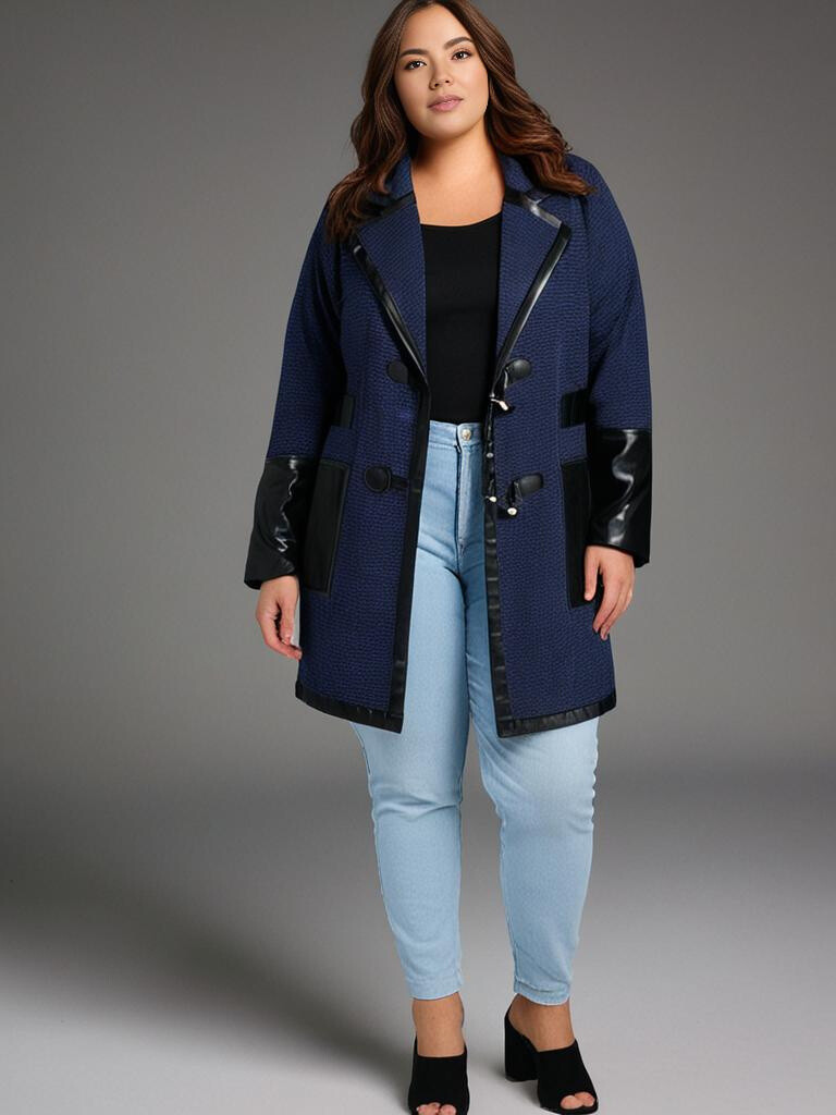 Grossiste Pomme Rouge Paris - Veste bleu avec patch en PVC (A563)