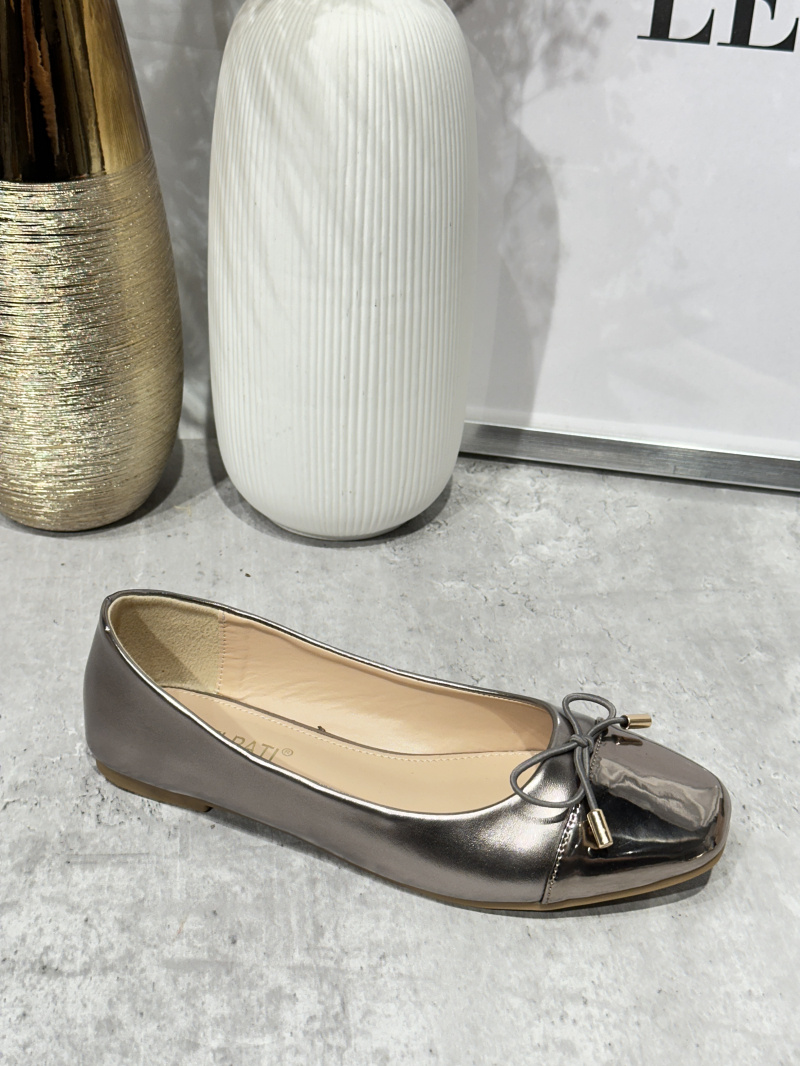 Grossiste Poti Pati - SP012 Ballerines simples avec noeud matière brillante