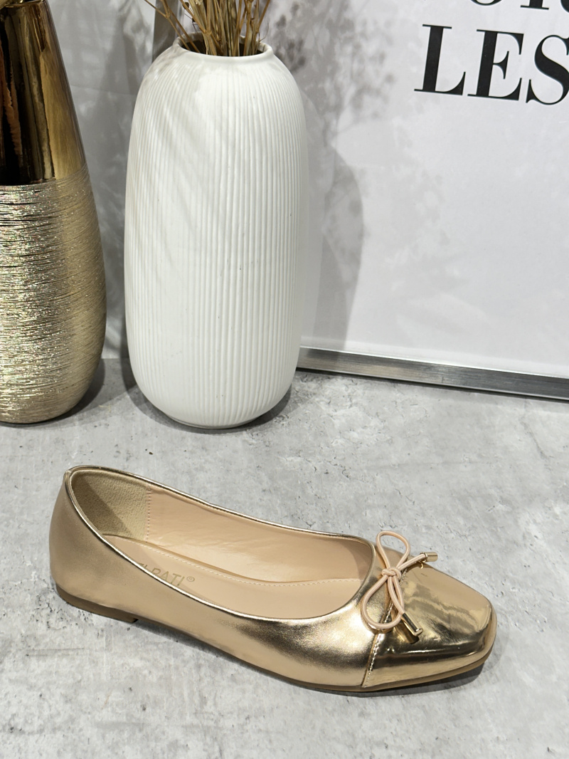 Grossiste Poti Pati - SP012-GT Ballerines simples avec noeud matière brillante GRANDES TAILLES