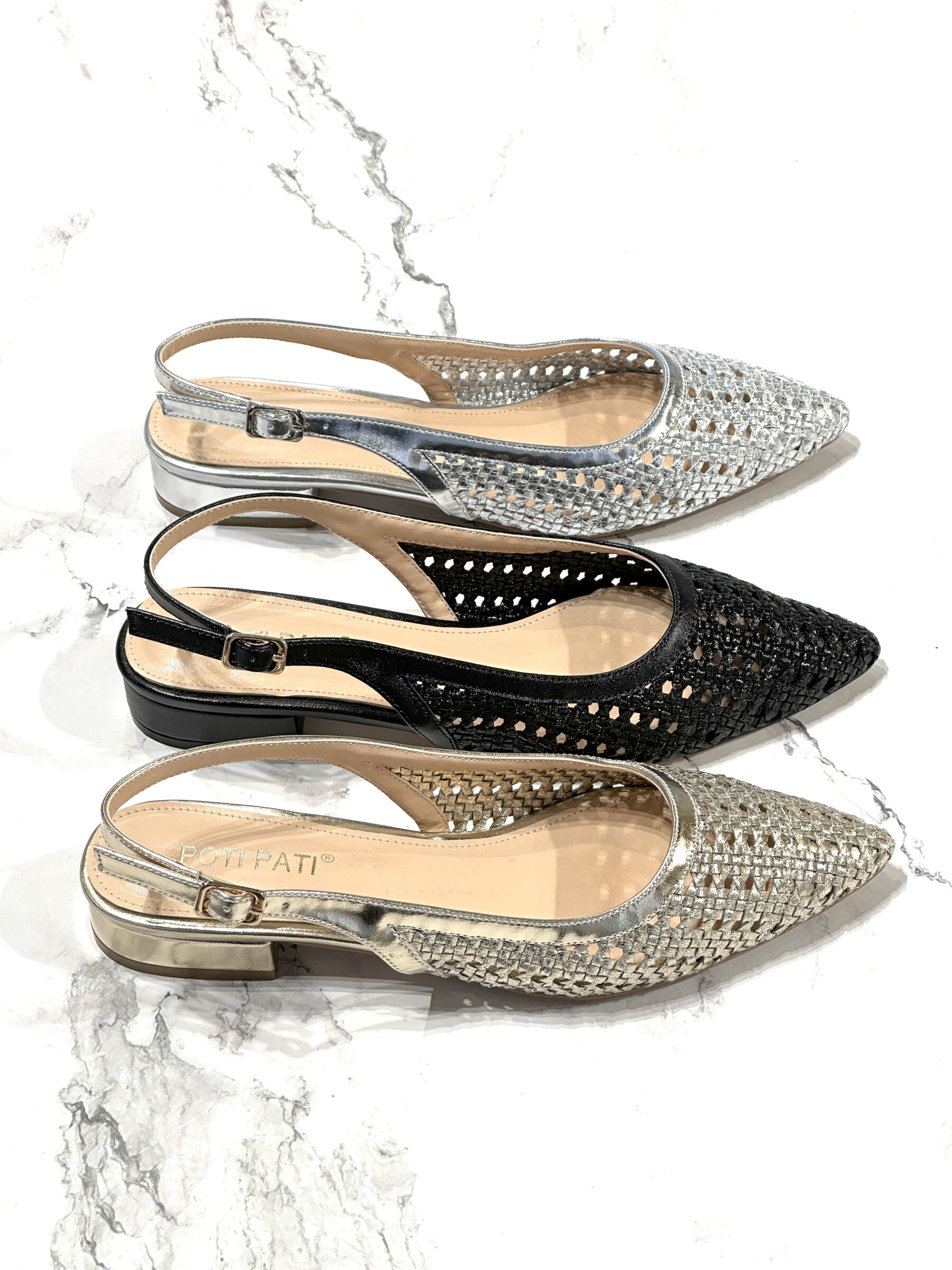Grossiste Poti Pati - BK090  Ballerines pointus en cannage