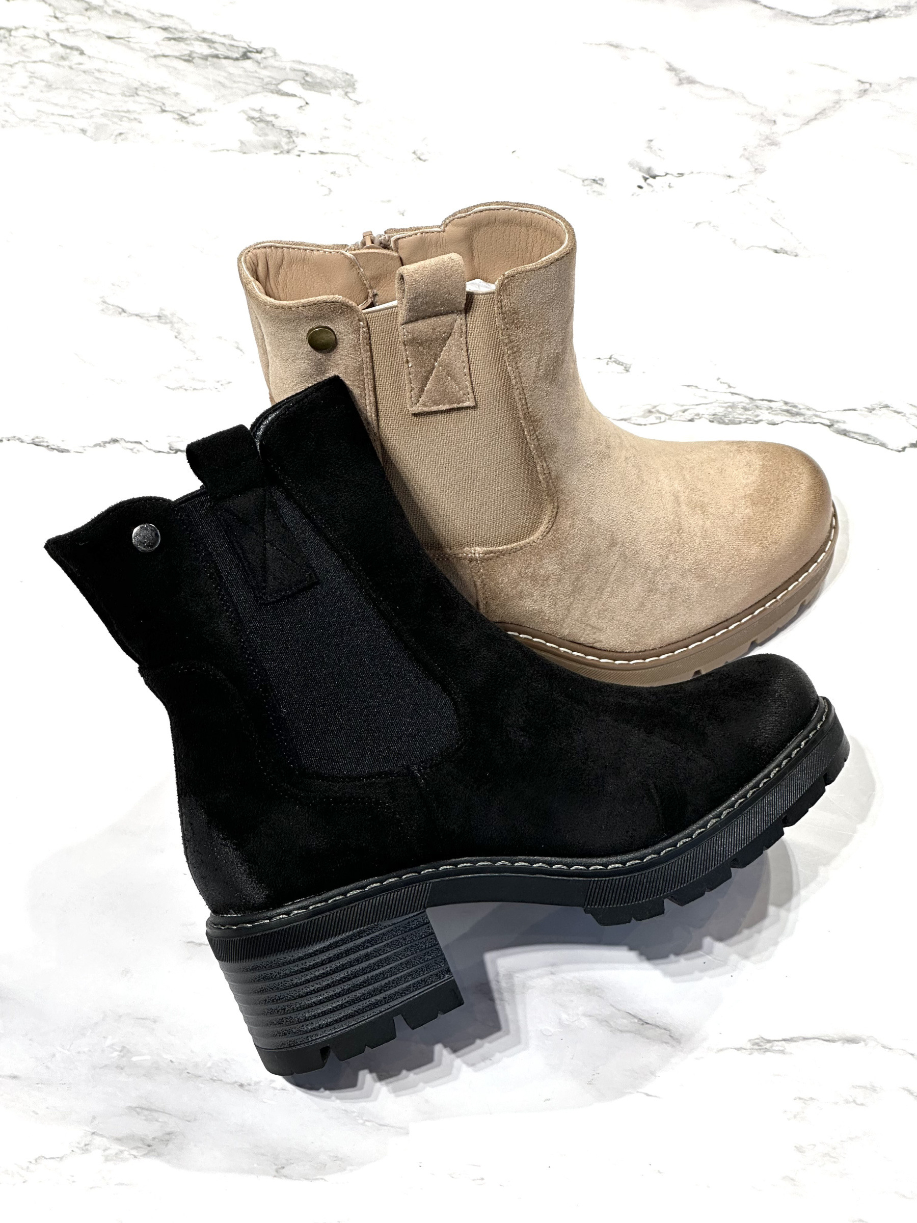 Grossiste Poti Pati - DF064 Bottines façon motarde en nubuck synthétique
