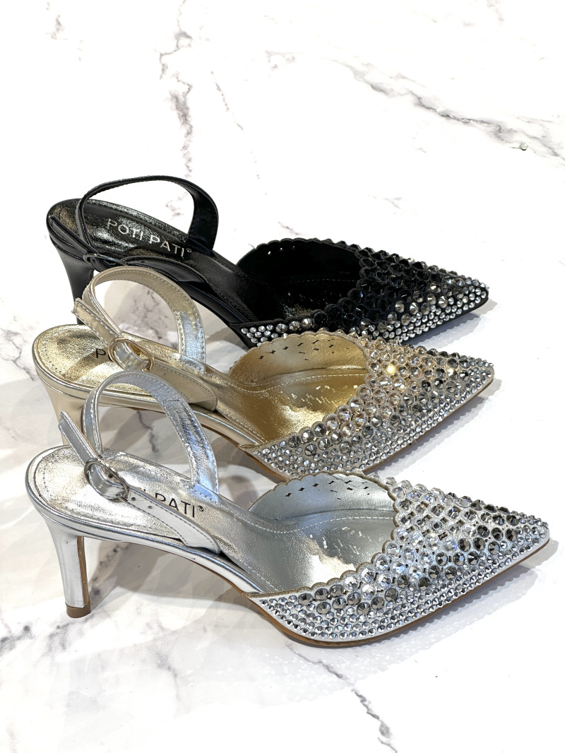 Mayorista Poti Pati - Zapatos de noche con pedrería y tacón de 9 cm de altura OR647