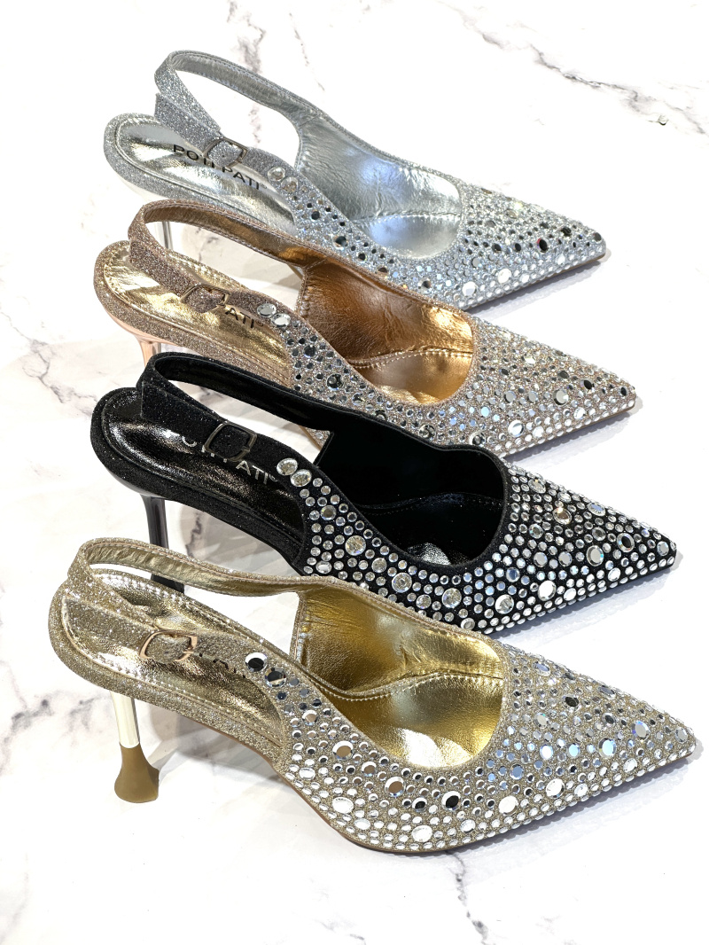 Mayorista Poti Pati - Zapatos de noche con pedrería y tacón alto de 8 cm SP019