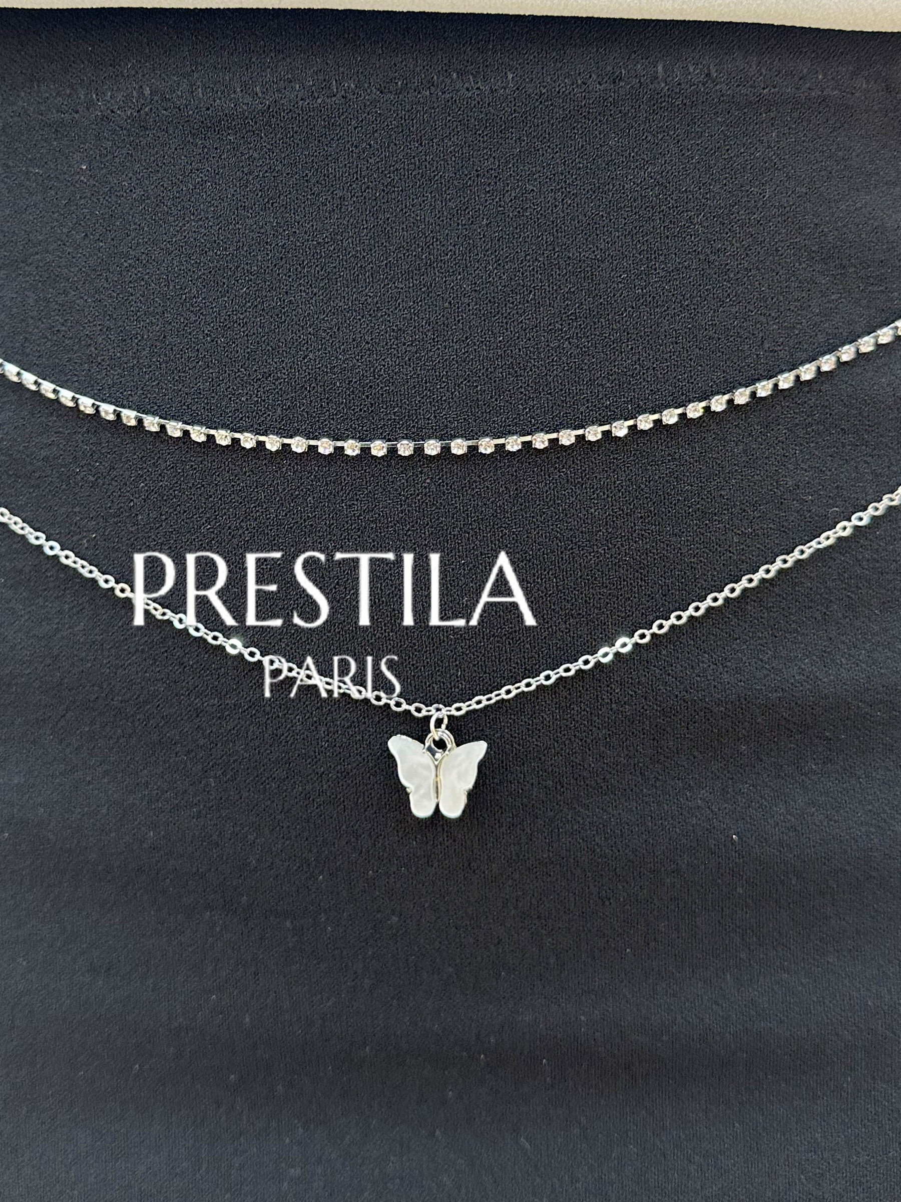 Wholesaler PRESTILA - Waist Jewelry Belt, Double Rhinestone and Butterfly Chains