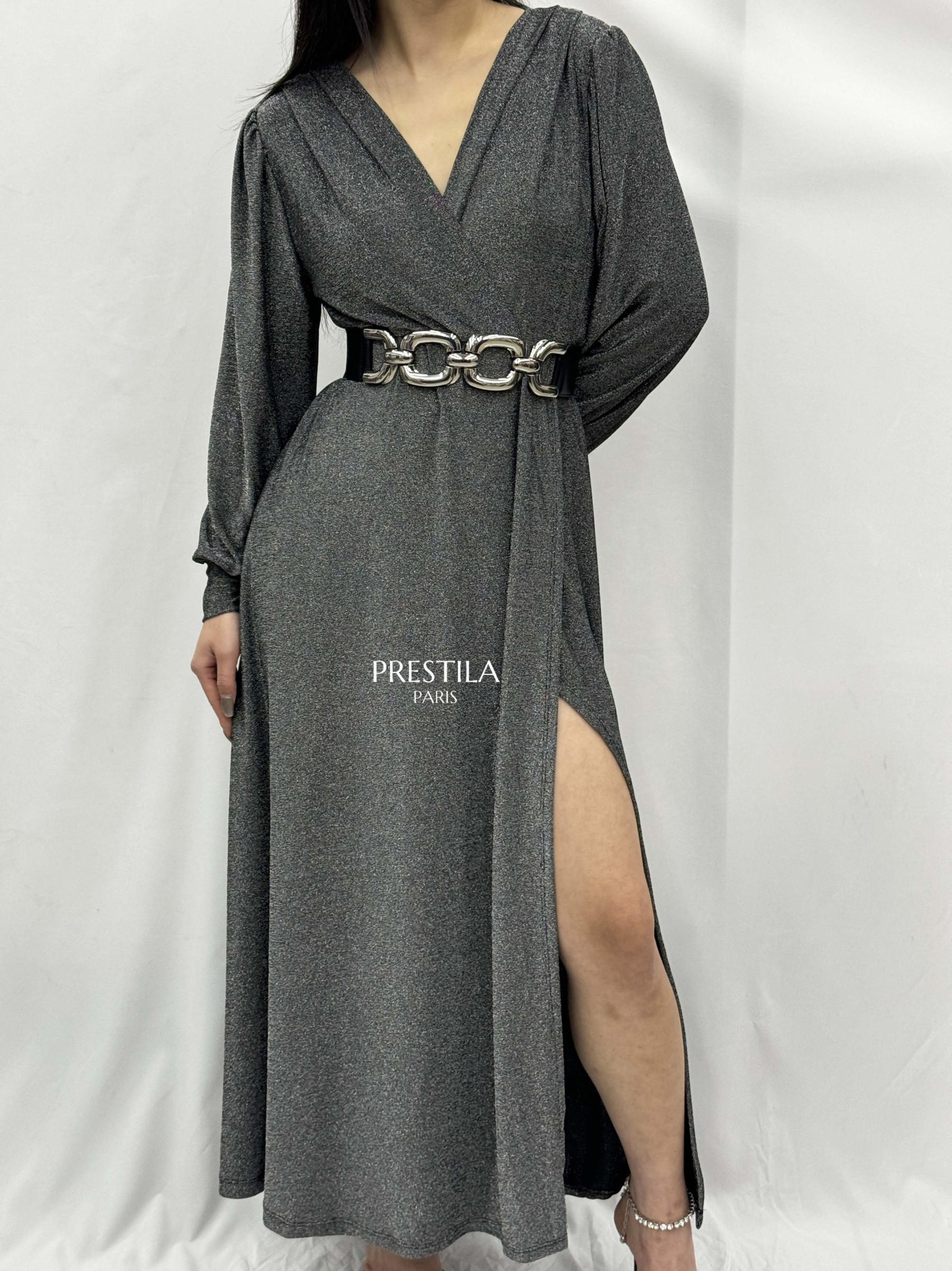 Wholesaler PRESTILA - Women's Shiny Long Dress