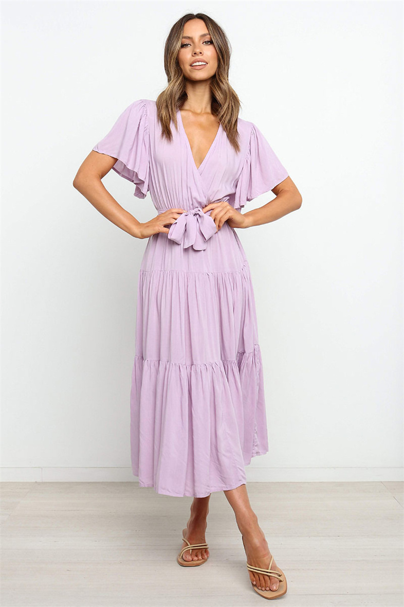 Mayorista PRETTY SUMMER - Vestido morado con volantes