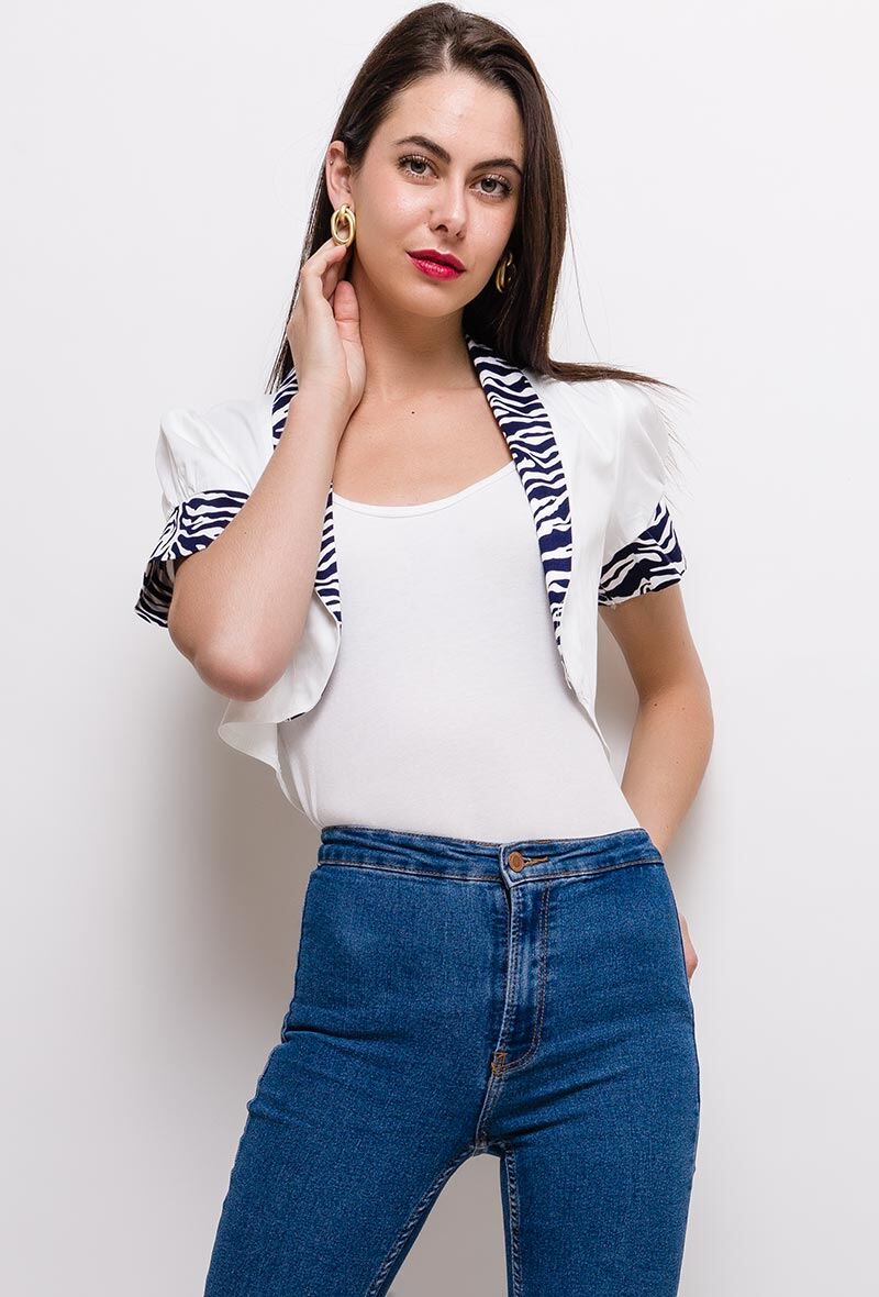 Wholesaler Princesse - Crop jacket with zebra pattern