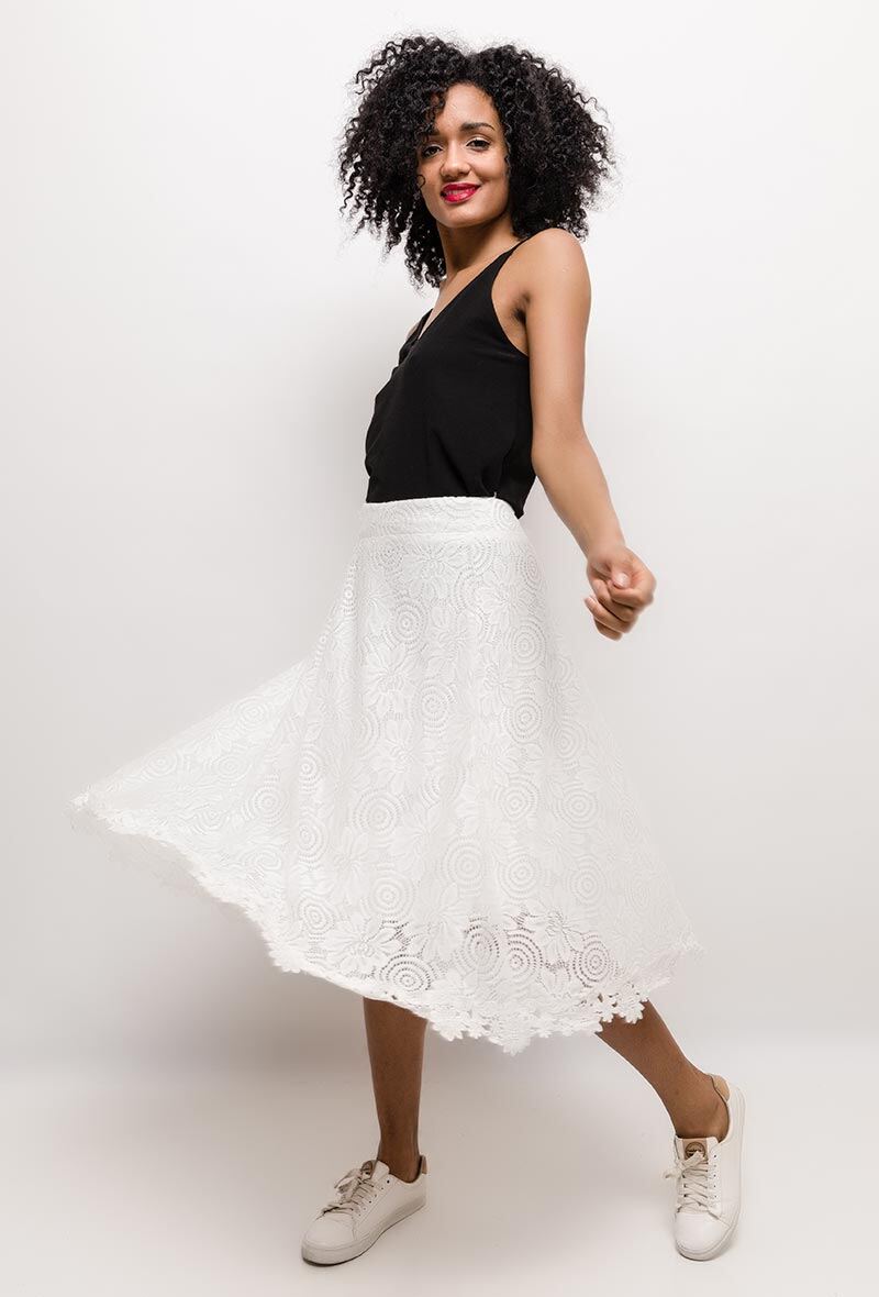 Mayorista Princesse - Top y falda de encaje con estampado floral