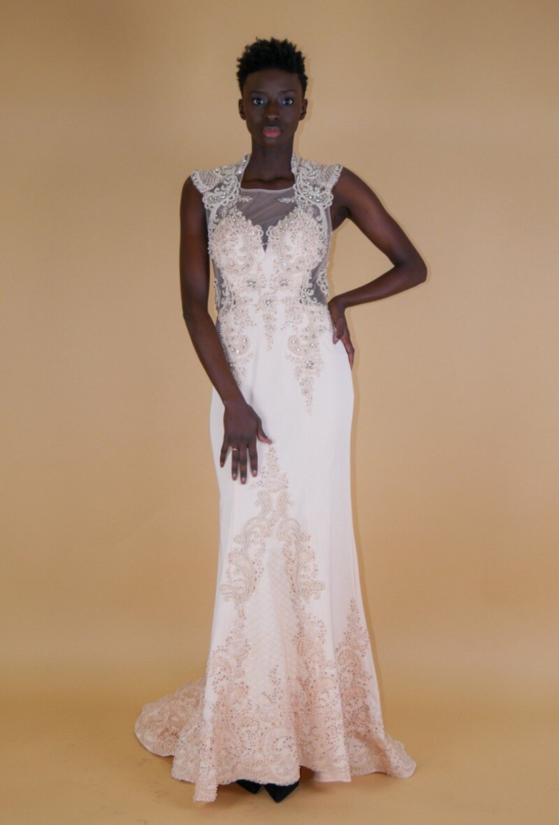 Grossiste Promarried - Robe de cocktail champagne coupe sirène sans manches