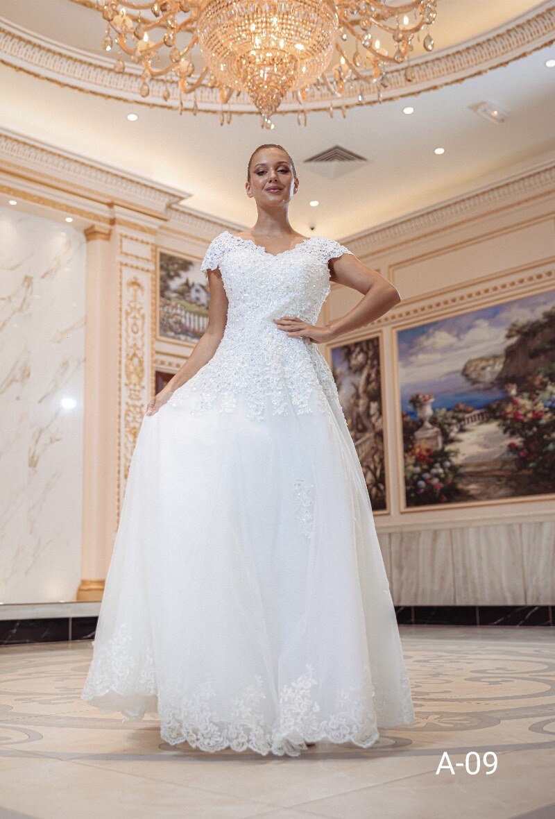 Grossiste Promarried - Robe de Mariée Coupe A avec Buste Allongé et Laçage au Dos