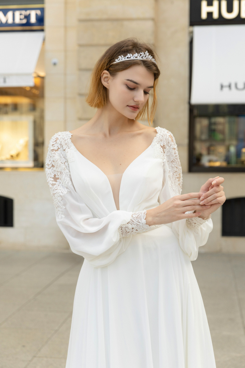 Grossiste Promarried - Robe de mariée manches longues en mousseline
