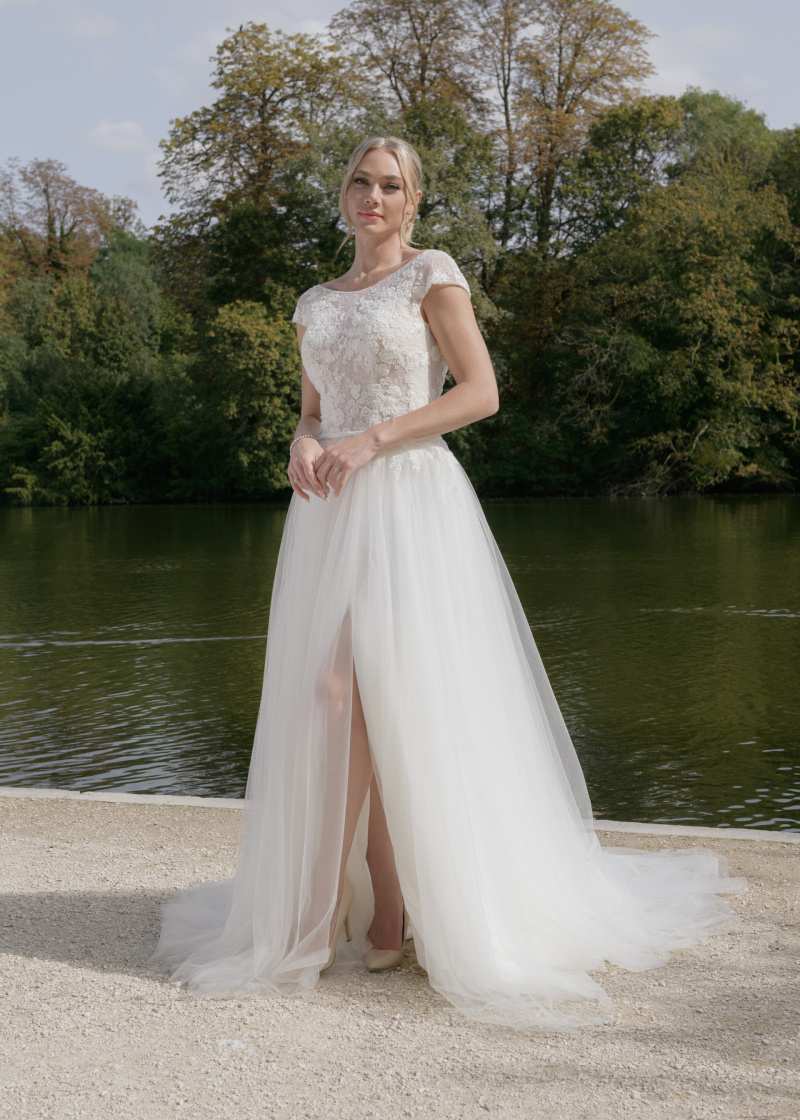 Grossiste Promarried - Robe de mariée coupe en A encolure ronde