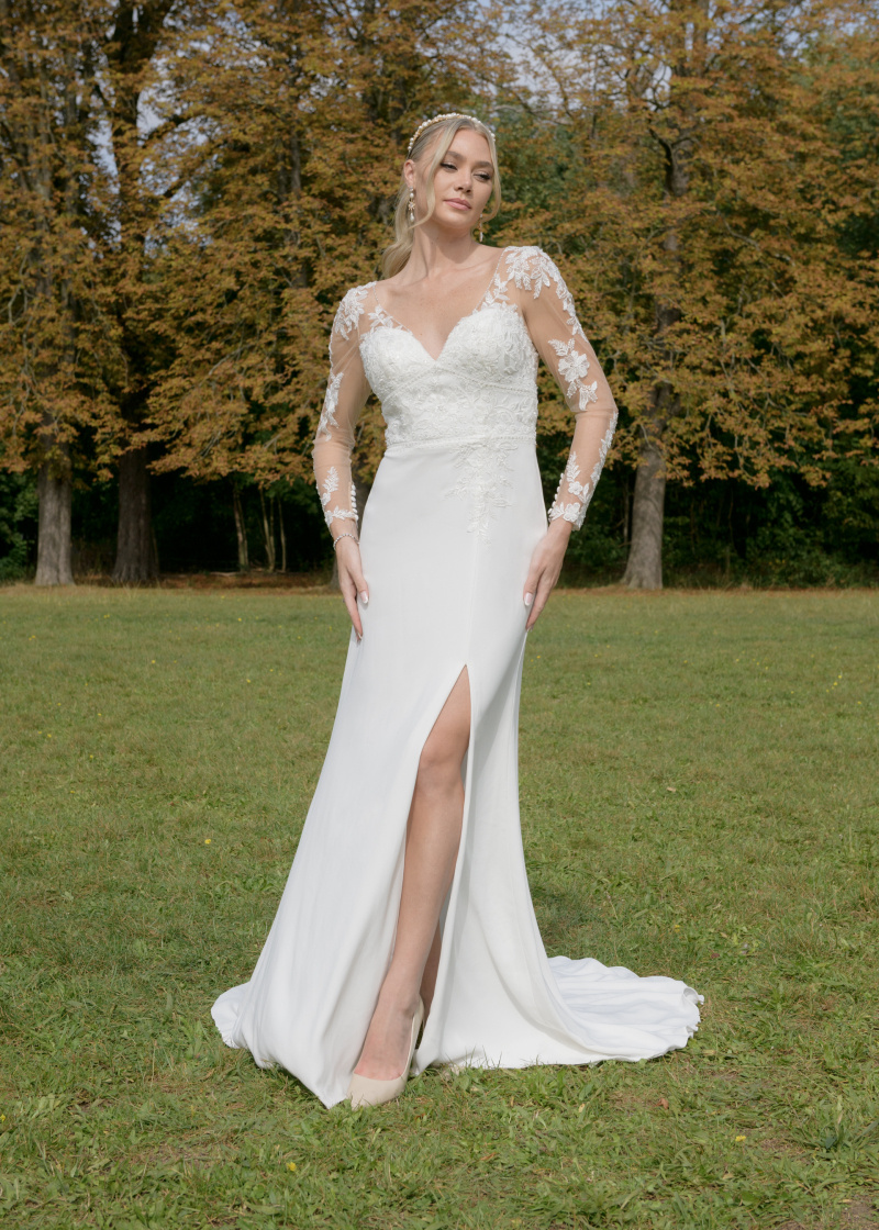 Grossiste Promarried - Robe de mariée coupe foureau Décolleté en V