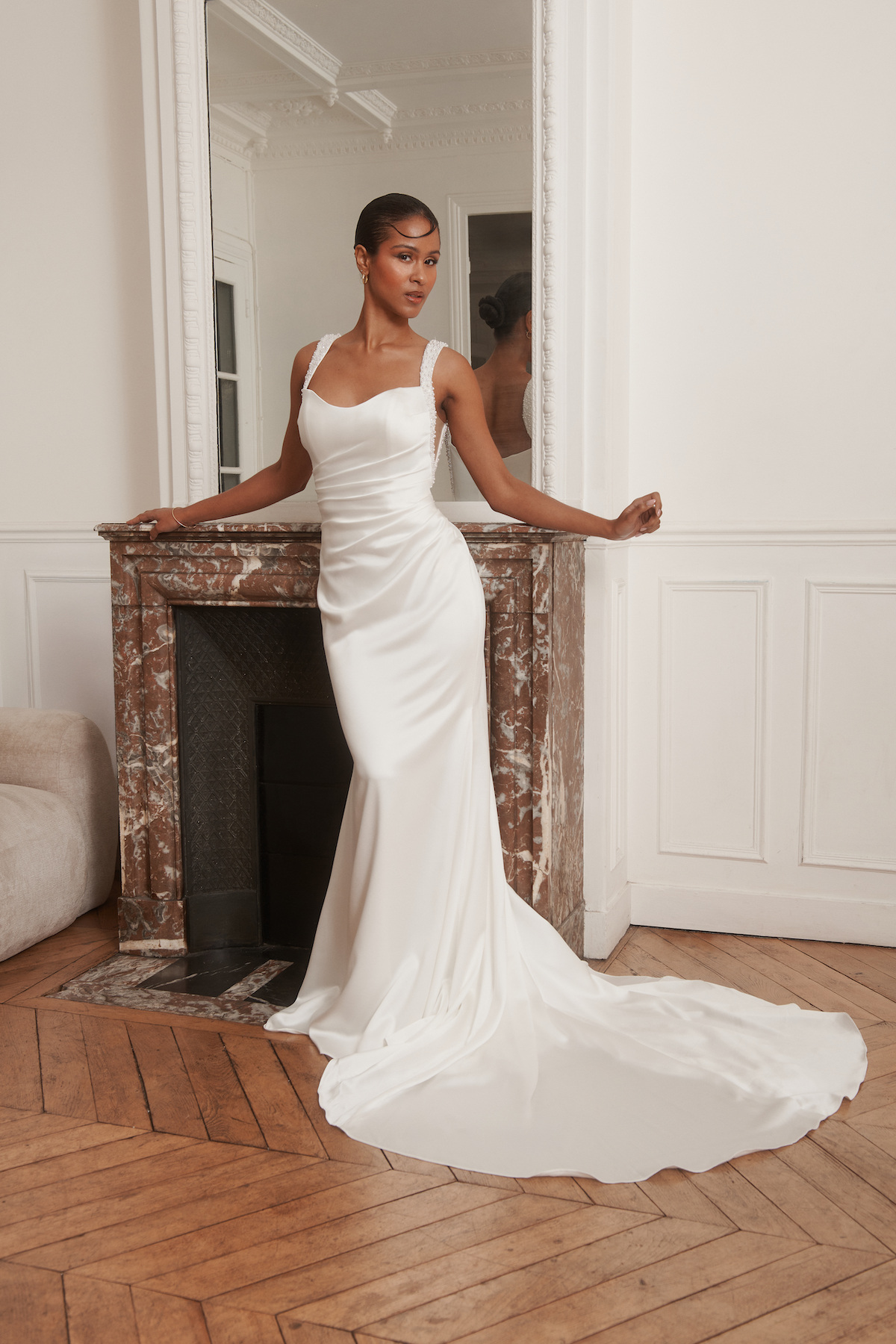 Großhändler Promarried - Drapiertes Meerjungfrauen-Brautkleid – Elfenbein